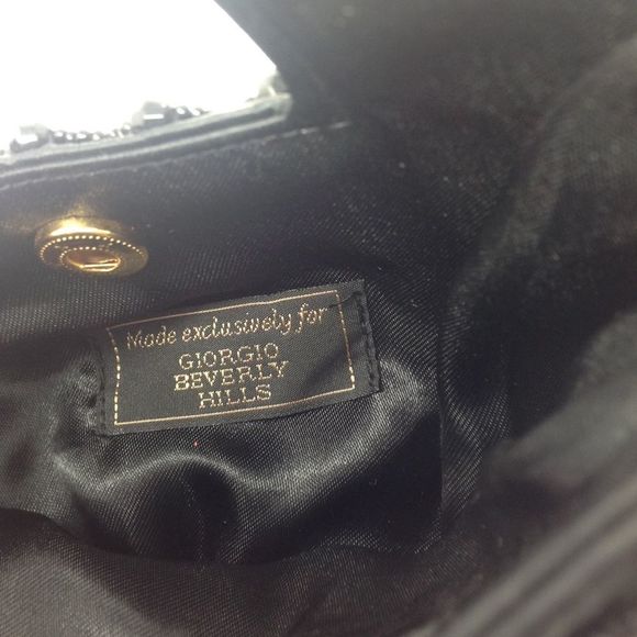Vintage Giorgio Beverly Hills Black Silk Beaded Bag - Picture 7 of 7